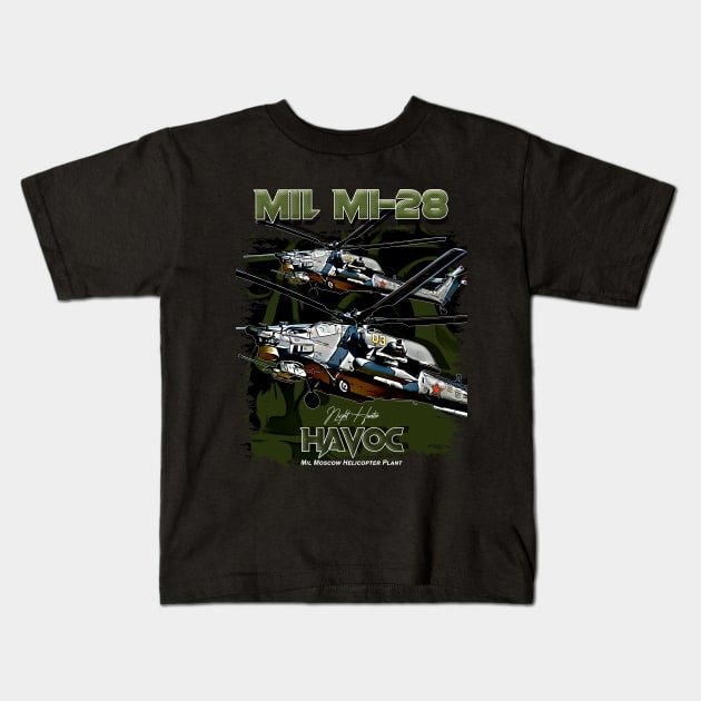 Mil Mi-28 Havoc Anti-Armor Attack Helicopter Kids T-Shirt by aeroloversclothing